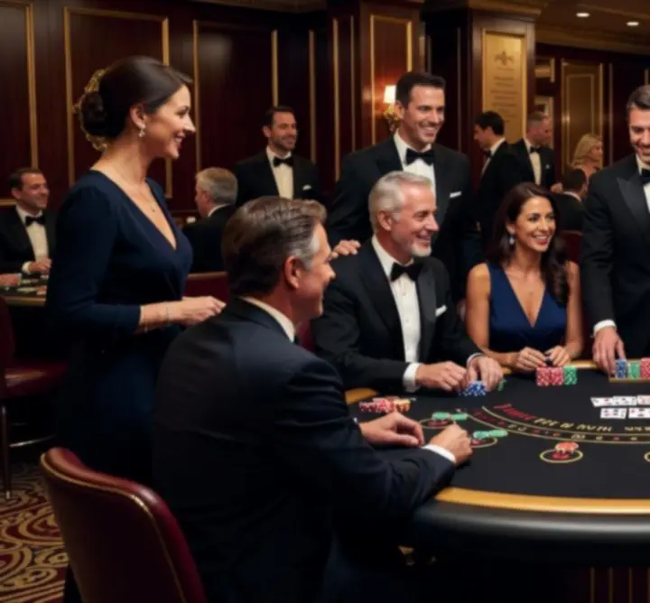 Professional casino hosts and dealers engaging guests at gaming tables